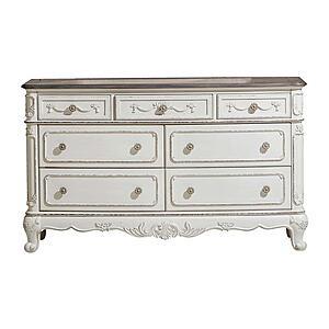 Cinderella Dresser - Antique White w/Gray  by Homelegance