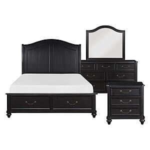 Herman 4pc Queen Bedroom Set  - Charcoal Brown by Homelegance