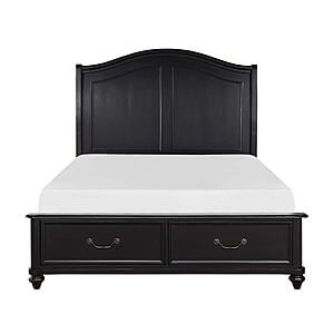 Herman California King Platform Bed w/Footboard Storage - Charcoal Brown by Homelegance