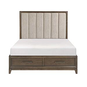 Cambridge Eastern King Platform Bed w/Footboard Storage - Flaxen by Homelegance