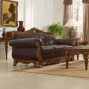 14379-3 All Leather  Sofa - Dark Brown by Homelegance