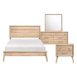 Marrin 4pc Queen Bedroom Set  - Natural Oak by Homelegance