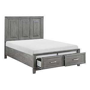 Garretson Full Platform Bed w/Footboard Storage - Gray by Homelegance