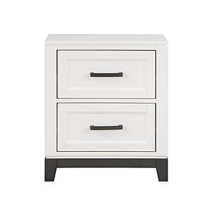 Garretson Nightstand - White & Metallic Gray by Homelegance