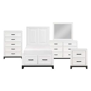 Garretson 5pc Twin Bedroom Set  - White & Metallic Gray by Homelegance