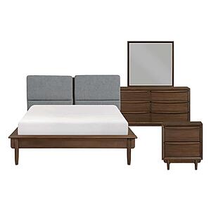 Astrid 4pc Queen Bedroom Set  - Walnut by Homelegance