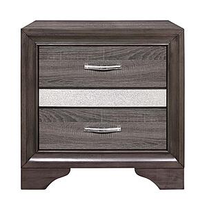 Luster Nightstand - Gray & Silver Glitter by Homelegance