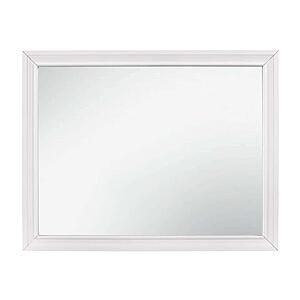 Luster Mirror - White & Silver Glitter by Homelegance