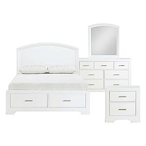 Hudson 4pc Queen Bedroom Set  - White  by Homelegance