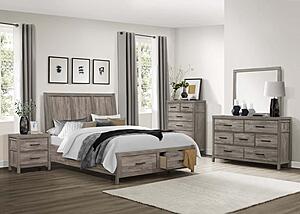 Bainbridge California King Platform Bed w/Footboard Storage - Weathered Gray by Homelegance
