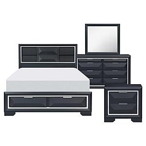 Rosemont 4pc Queen Bedroom Set  - Midnight Blue by Homelegance