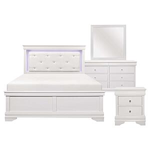 Lana 4pc Queen Bedroom Set  - White by Homelegance
