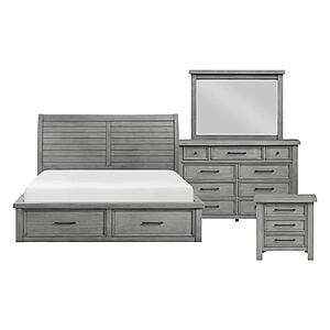 Logandale 4pc Queen Bedroom Set  - Antique Gray by Homelegance