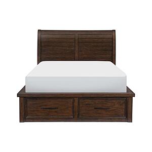 Logandale California King Platform Bed w/Storage Footboard and Side Rails - Brown by Homelegance
