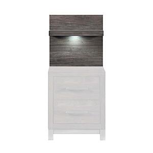 Zephyr Wall Panel for Nightstand, 1-Piece - Brownish Gray & Antique Silver by Homelegance