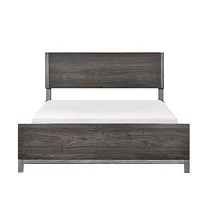 Zephyr Eastern King Bed - Brownish Gray & Antique Silver by Homelegance