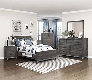 Zephyr Twin Bed - Brownish Gray & Antique Silver by Homelegance