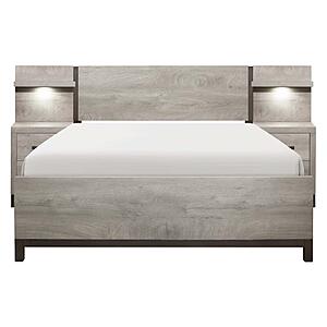 Zephyr 5pc Set Full Wall Bed - Light Gray & Gray by Homelegance