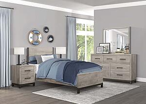 Zephyr Twin Bed - Light Gray & Gray by Homelegance
