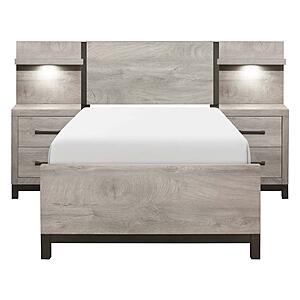 Zephyr 5pc Set Twin Wall Bed - Light Gray & Gray by Homelegance