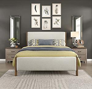 Julian Queen Platform Bed - Beige by Homelegance