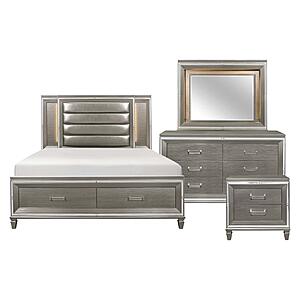 Tamsin 4pc Queen Bedroom Set  - Silver by Homelegance