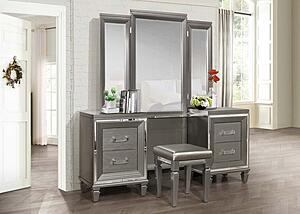 Tamsin Vanity Dresser w/Mirror - Silver by Homelegance
