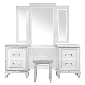 Tamsin Vanity Dresser w/Mirror - White by Homelegance