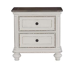 Baylesford Nightstand - Antique White & Brown Gray by Homelegance