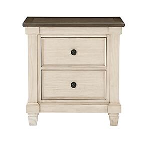 Weaver Nightstand - Antique White & Rosy Brown by Homelegance