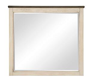 Weaver Mirror - Antique White & Rosy Brown by Homelegance
