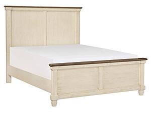 Weaver Eastern King Bed - Antique White & Rosy Brown by Homelegance