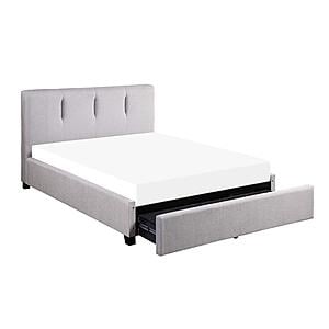 Aitana  Full Platform Bed w/Storage Drawer - Gray by Homelegance