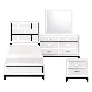 Davi 4Pc Twin Bedroom Set  - White by Homelegance