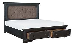 Bolingbrook Queen Platform Bed w/Footboard Storage - Brown by Homelegance