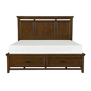 Frazier Park Eastern King Platform Bed w/Footboard Storage - Brown Cherry by Homelegance