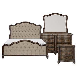 Heath Court 4pc Queen Bedroom Set  - Brown Oak by Homelegance