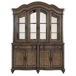 Heath Court Buffet & Hutch - Brown Oak by Homelegance