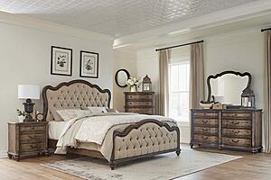 Heath Court Eastern King Bed - Brown Oak by Homelegance