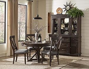 Cardano Round Dining Table - Driftwood Charcoal by Homelegance