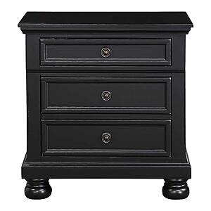 Laurelin Nightstand, Hidden Drawer - Black  by Homelegance