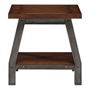 Holverson End Table - Rustic Brown & Gunmetal by Homelegance