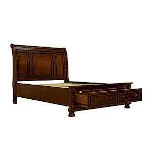 Begonia Full Platform Bed w/Footboard Storage - Cherry Brown by Homelegance