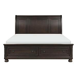 Begonia Queen Platform Bed w/Footboard Storage - Grayish Brown by Homelegance