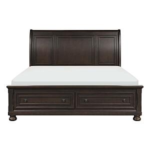 Begonia California King Platform Bed w/Footboard Storage - Grayish Brown by Homelegance