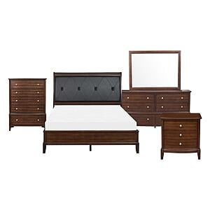 Cotterill 5pc Queen Bedroom Set  - Dark Cherry  & Black by Homelegance