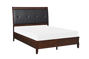 Cotterill Eastern King Bed - Dark Cherry & Black by Homelegance