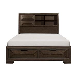 Chesky Eastern King Platform Bed w/Footboard Storage - Warm Espresso by Homelegance