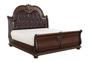 Cavalier California King Sleigh Bed - Dark Cherry by Homelegance