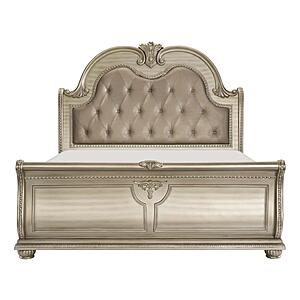 Cavalier  Eastern King Bed - Silver by Homelegance